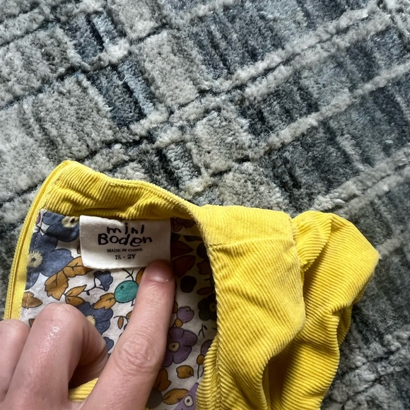 Mini Boden Toddler Girls Yellow Corduroy Dress- 1 1/2-2 years old - Picture 3 of 3